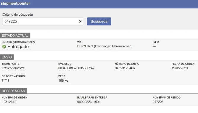 DACHSER Seguimiento de envíos